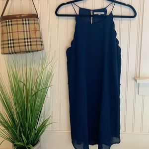 Scalloped blue dress